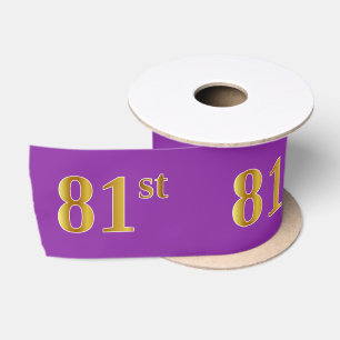 Ruban En Satin Faux/Imitation Gold "81st" Numéro d'événement (vio