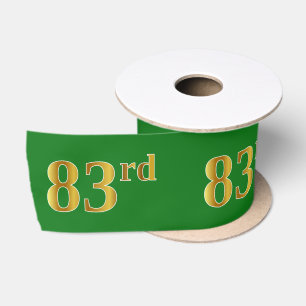 Ruban En Satin Faux/Imitation Gold "83e" Numéro d'événement (Vert