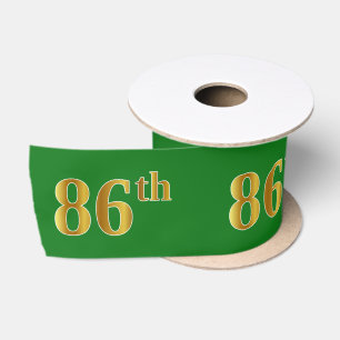 Ruban En Satin Faux/Imitation Gold "86th" Numéro d'événement (Ver