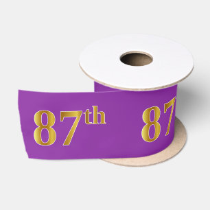 Ruban En Satin Faux/Imitation Gold "87th" Numéro d'événement (vio