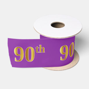 Ruban En Satin Faux/Imitation Gold "90th" Numéro d'événement (vio