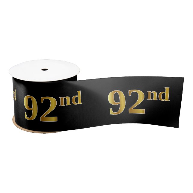 Ruban En Satin Faux/Imitation Gold "92nd" Numéro d'événement (Noi (Bobine)