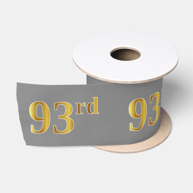 Ruban En Satin Faux/Imitation Gold "93e" Numéro d'événement (Gris (Bobine)