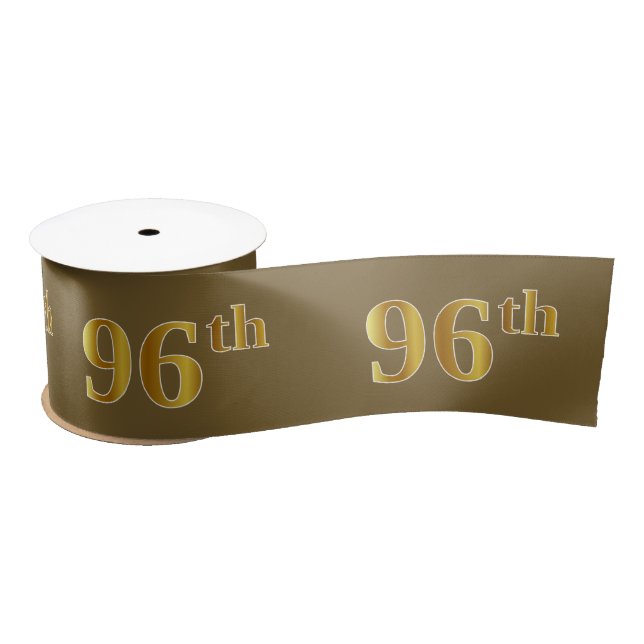 Ruban En Satin Faux/Imitation Gold "96th" Numéro d'événement (Bro (Bobine)