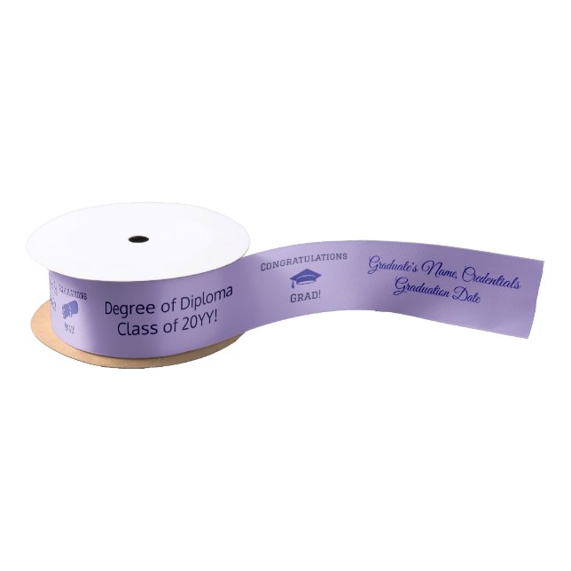 Ruban En Satin Félicitations Diplôme de Casquette Gradué Purple C (Bobine)