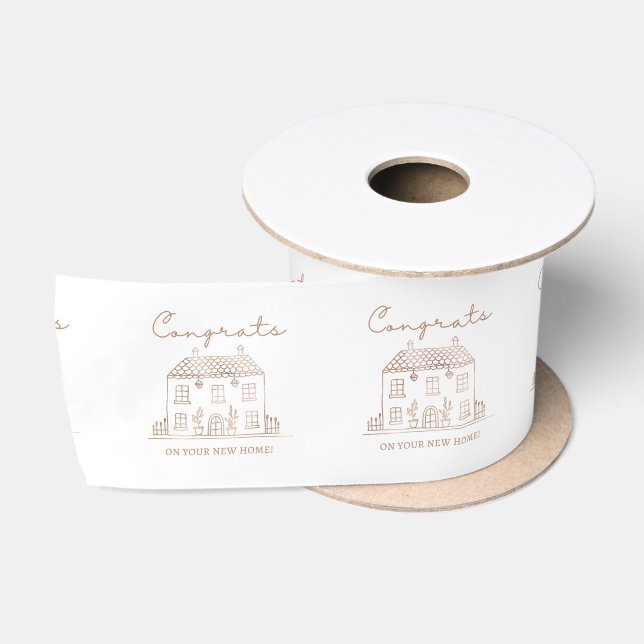 Ruban En Satin Félicitations Pour Votre Nouveau Ruban Home (Bobine)