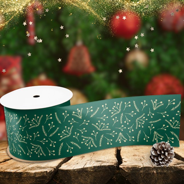 Ruban En Satin Festif moderne vert grand Noël (Créateur téléchargé)