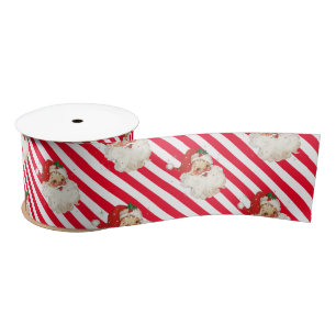 Ruban En Satin Festive Stripe Retro Père Noël Noël