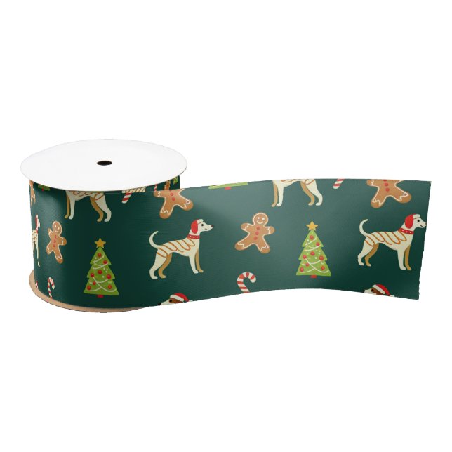 Ruban En Satin Festive Whippet Noël (Bobine)