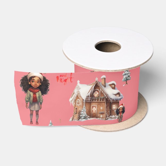 Ruban En Satin Fête de Noël de la petite fille (Bobine)