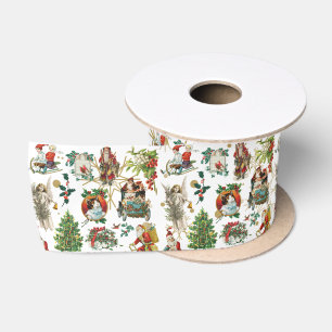 Ruban En Satin Fête de Noël vintage Retro