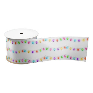 Ruban En Satin Fêtes Lumières de Noël Satin Ribbon