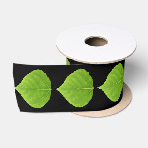 Ruban En Satin Feuille d'Aspen vert #11