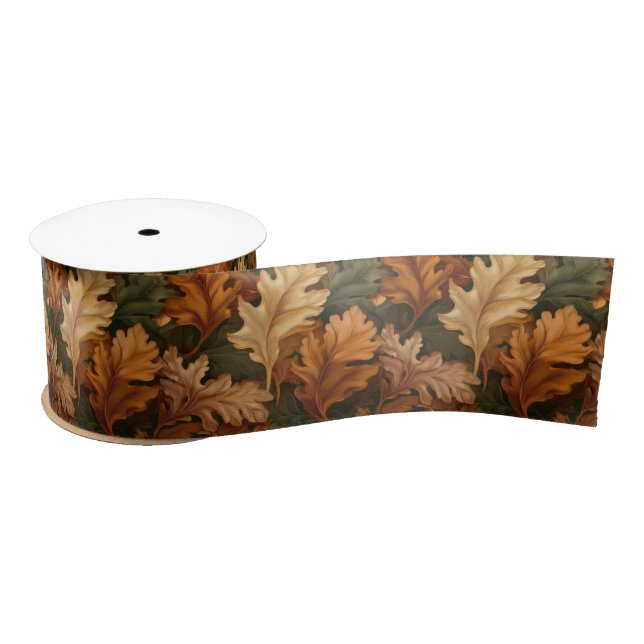 Ruban En Satin Feuilles automnales (Bobine)