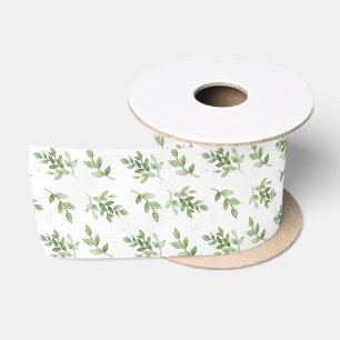 Ruban En Satin Feuilles d'aquarelle simple et Motif de feuillage