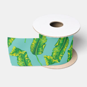 Ruban En Satin Feuilles de bananes tropicales