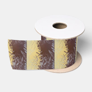 Ruban En Satin Feuilles minimales botaniques japonaises dorées lé