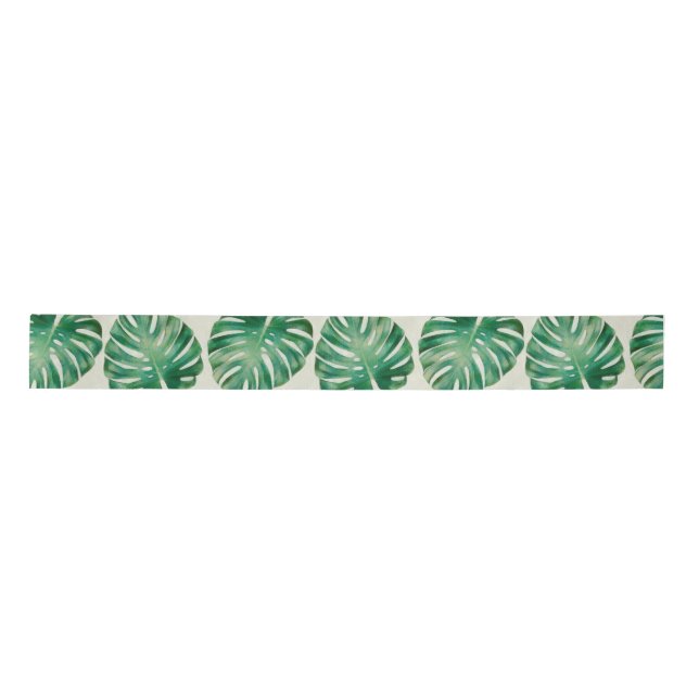 Ruban En Satin Feuilles Monstera (Devant)