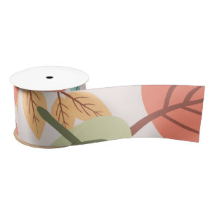 Ruban En Satin Feuilles multicolores