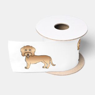 Ruban En Satin Fil à roue Haired Dachshund mignon chien de dessin