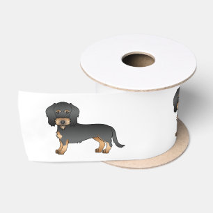 Ruban En Satin Fil noir et tan Haired Dachshund Chien de dessin