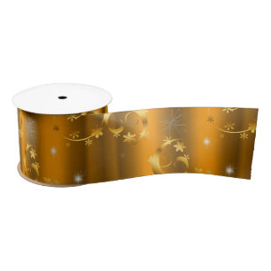 Ruban En Satin Fils d'or et étoiles Lux Noël
