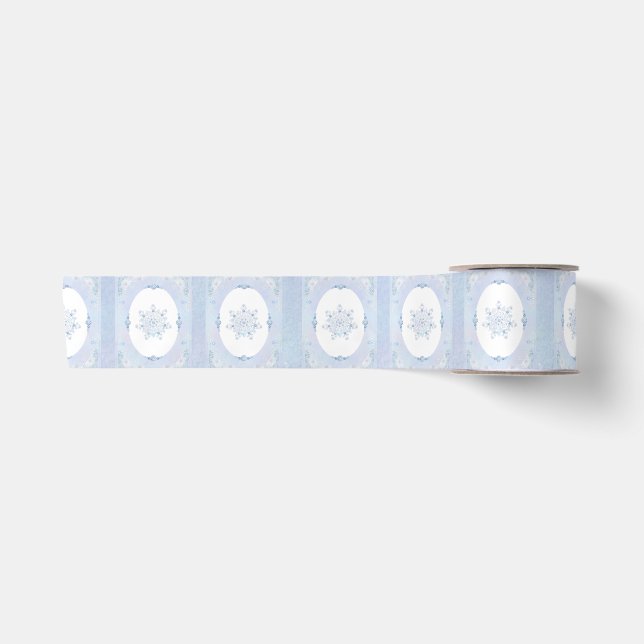 Ruban En Satin Flacon de neige bleu glace (Devant)