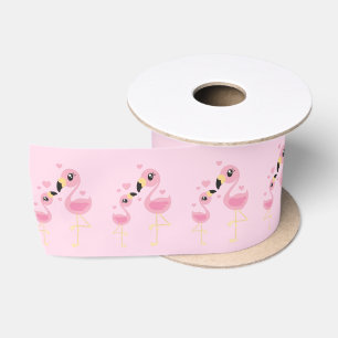 Ruban En Satin Flamant rose Baby shower de la petite tropicale