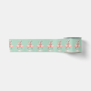 Ruban En Satin Flamant rose rose tropical avec chapeau de Père No