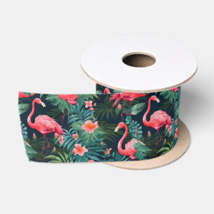 Ruban En Satin Flamant Tropical