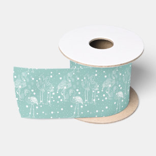 Ruban En Satin Flamants roses blancs de style scandinave sur Turq