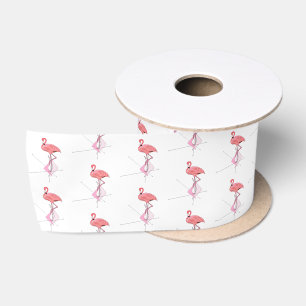 Ruban En Satin Flamants roses Moyen-siècle moderne Retro atomique