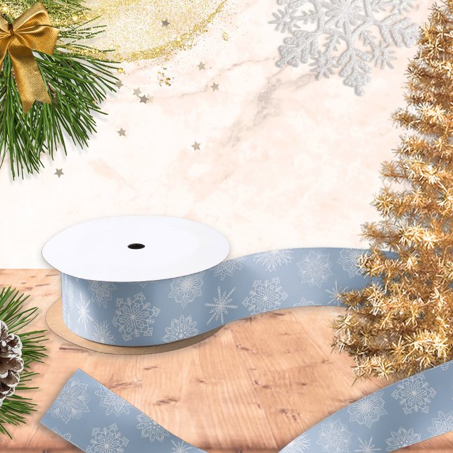 Ruban En Satin Flammes de neige bleues Vacances d'hiver Noël (Créateur téléchargé)