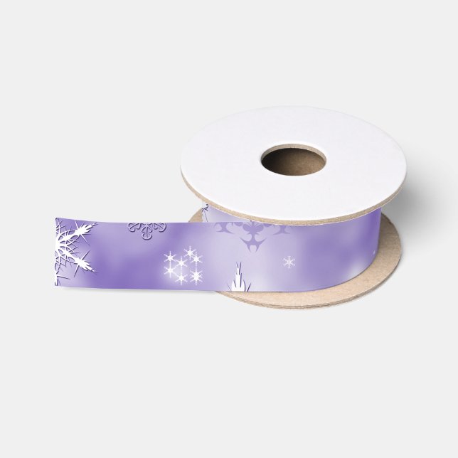 Ruban En Satin Flèche de neige violette (Bobine)