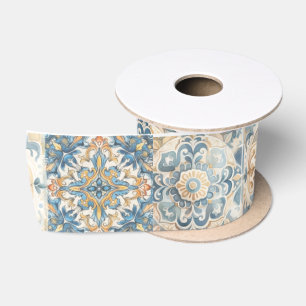 Ruban En Satin Fleur carrelée méditerranéenne Italien Positano Le