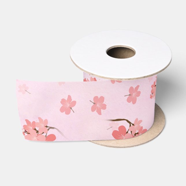 Ruban En Satin Fleur cerise (Bobine)