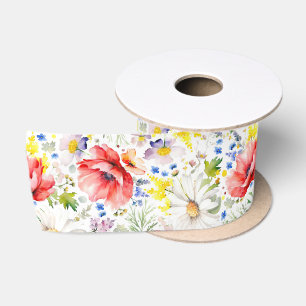 Ruban En Satin Fleur sauvage Élégante fête d'été colorée