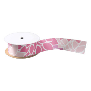 Ruban En Satin Fleurs Dahlia, Motif De Fleurs, Dahlia Rose