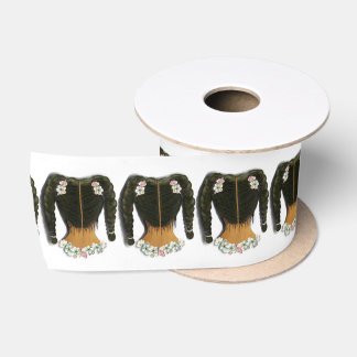 Ruban En Satin Fleurs de cerisier et tresses