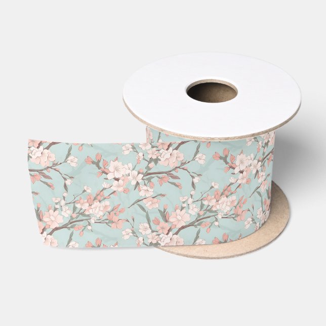 Ruban En Satin Fleurs de cerisiers Sakura (Bobine)