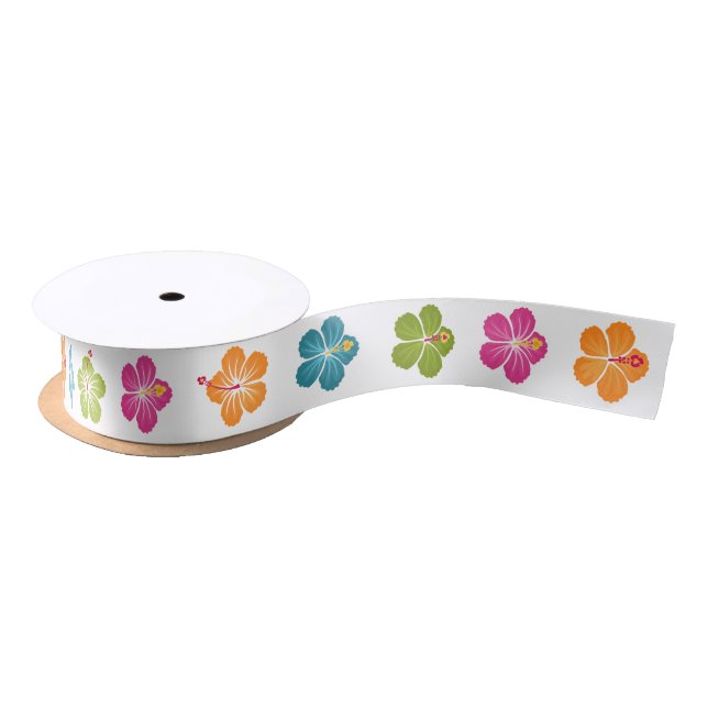 Ruban En Satin Fleurs de ketmie (Bobine)