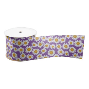 Ruban En Satin Fleurs de marguerite ditsy