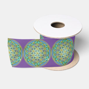 Ruban En Satin FLEURS DE VIE - Géométrie Sacrée Design 1