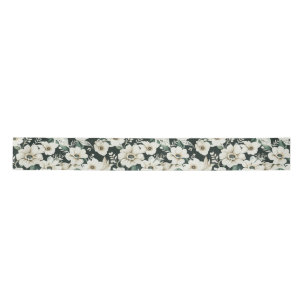 Ruban En Satin Fleurs d'Ivoire Élégantes