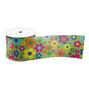 Ruban En Satin Fleurs hippies Anniversaires de enfants