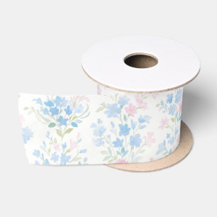 Ruban En Satin Fleurs pastel