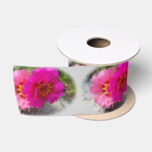 Ruban En Satin Fleurs roses au soleil