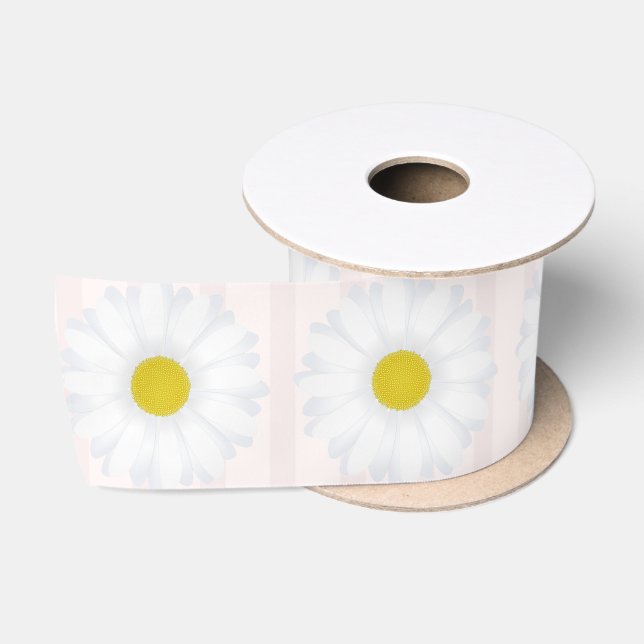 Ruban En Satin Fleurs Roses, Fleurs Faisées Faisées Un (Bobine)