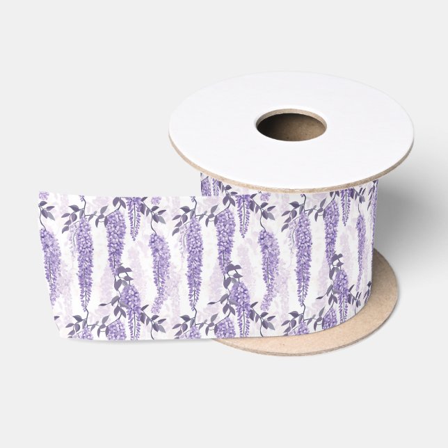 Ruban En Satin Floral Lilacs pourpre (Bobine)