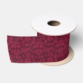 Ruban En Satin Floral Vintage de Bourgogne